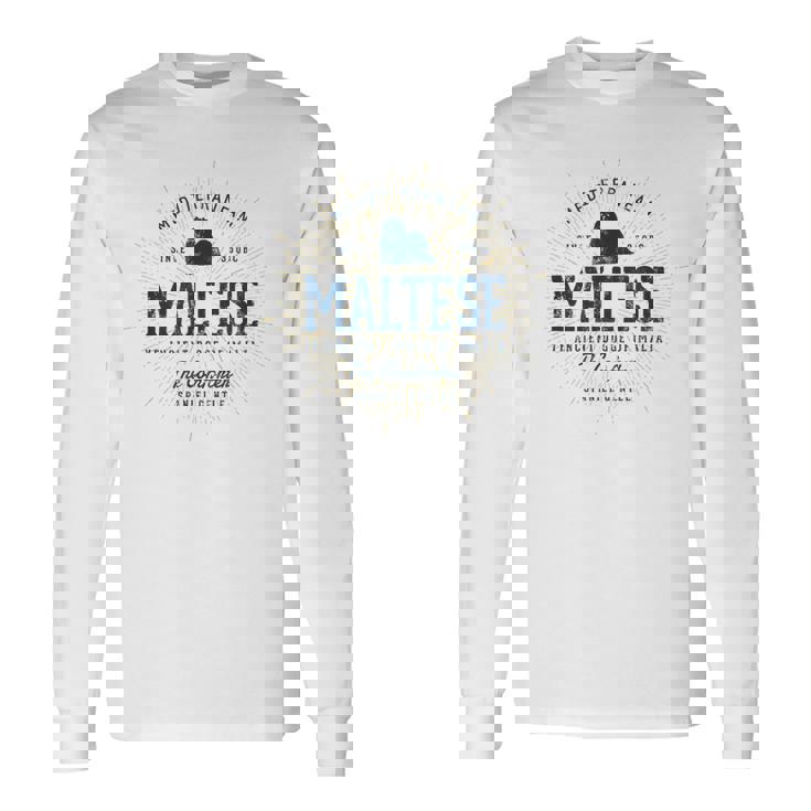 Maltese ギフトヴィンテージマルチーズ 長袖Tシャツ