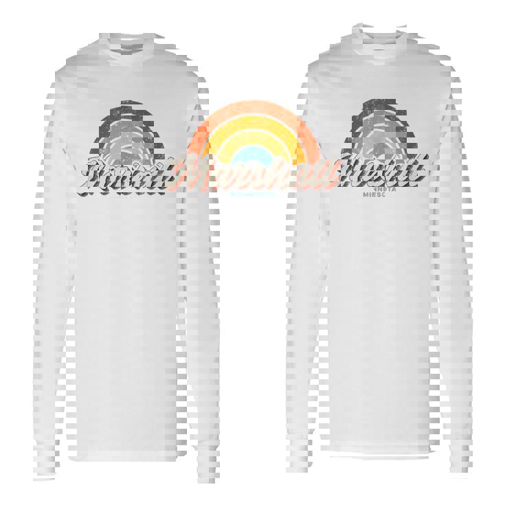 Marshall Minnesota Mnヴィンテージレインボーレトロ70年代 長袖Tシャツ ギフトのアイデア