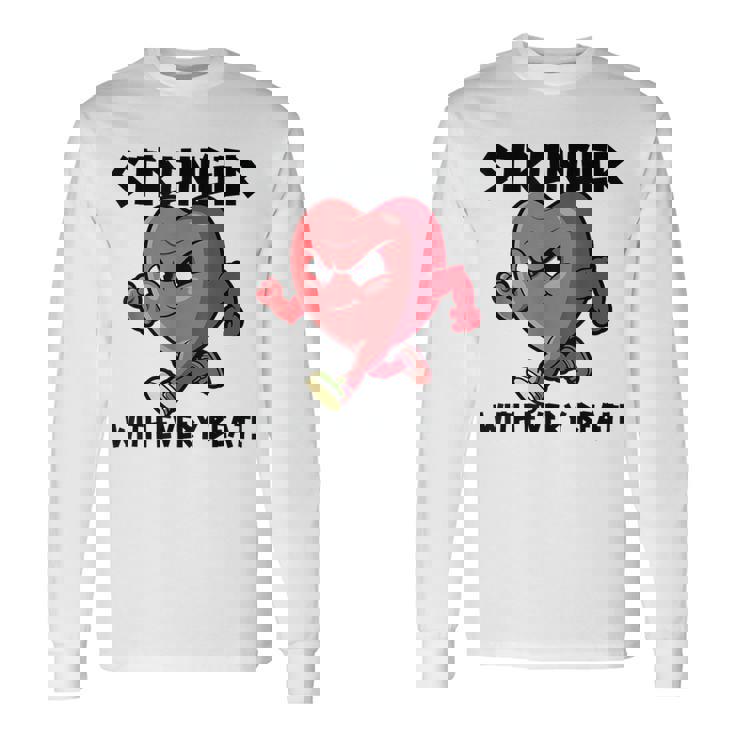Más Fuerte Con Cada Marcapasos Cirujano A Corazón Abierto Camiseta de manga larga