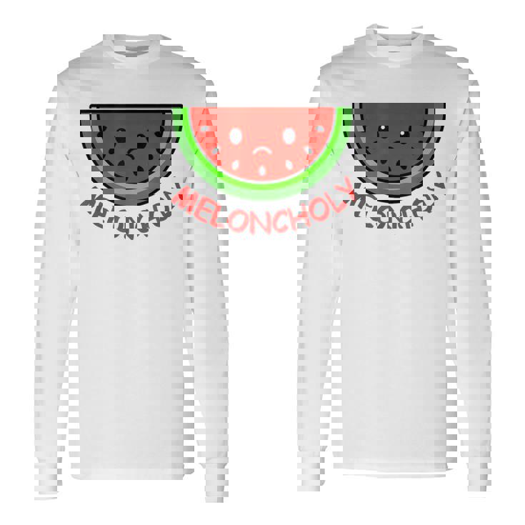 Meloncholy 面白い スイカ しゃれ フルーツ好き。 長袖Tシャツ