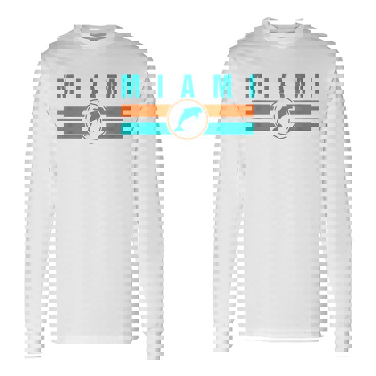 Mia マイアミ ローカルスタンダード Mia レトロ ドルフィン マイアミ Fl クラシック 長袖Tシャツ