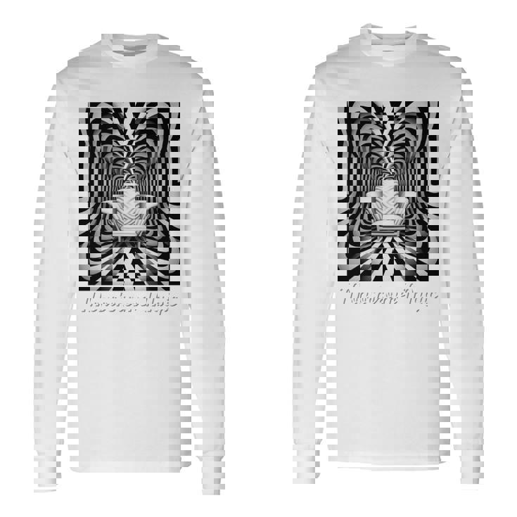 Monochrome Magic 幾何学トリックアート 長袖tシャツ 長袖Tシャツ