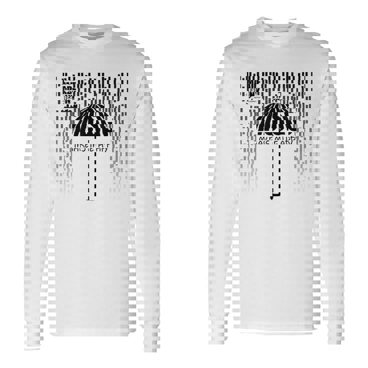 Music Makes Me Happy、音楽にインスパイアされたアパレル、ニューヨーク、ジャズ 長袖Tシャツ