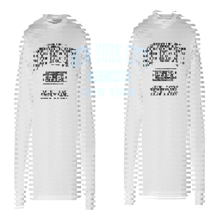 New York City New York Ny ビンテージスポーツデザイン ネイビープリント 長袖Tシャツ ギフトのアイデア