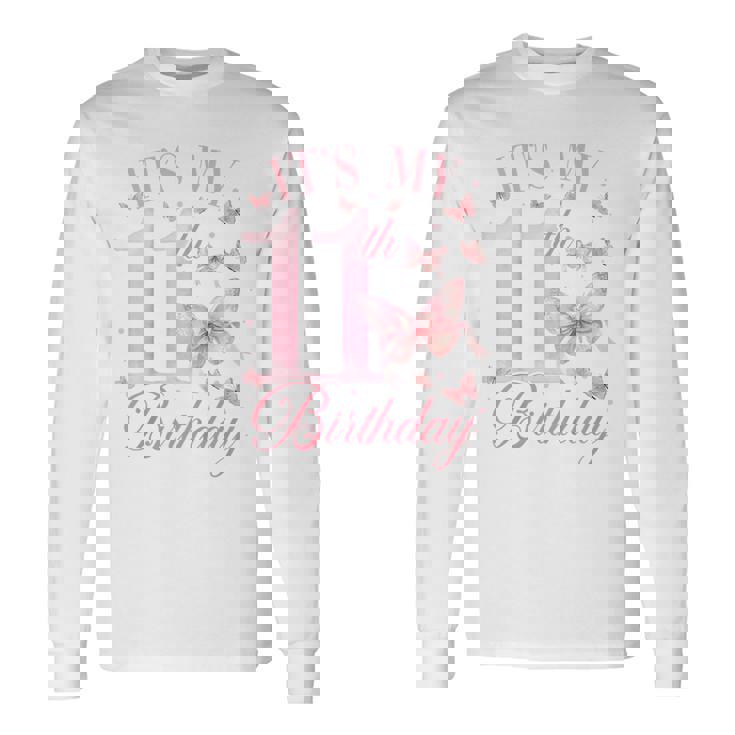 Niños Camisa De Cumpleaños Número 11 Para Niñas De 11 Años De Edad Diseño De Mariposa Camiseta de manga larga