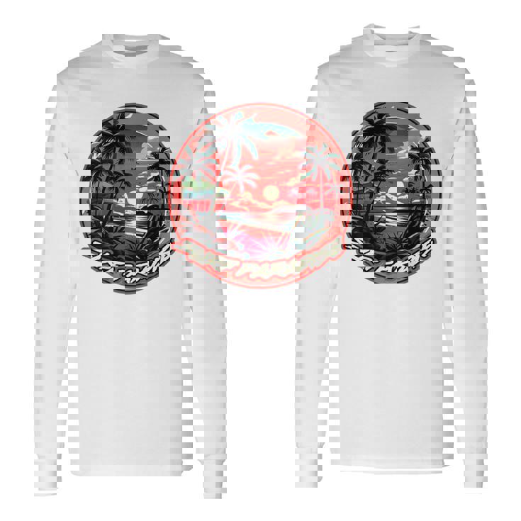 バックプリント Onlyurf Paradise クール サーファー ビーチ オーシャン 長袖Tシャツ