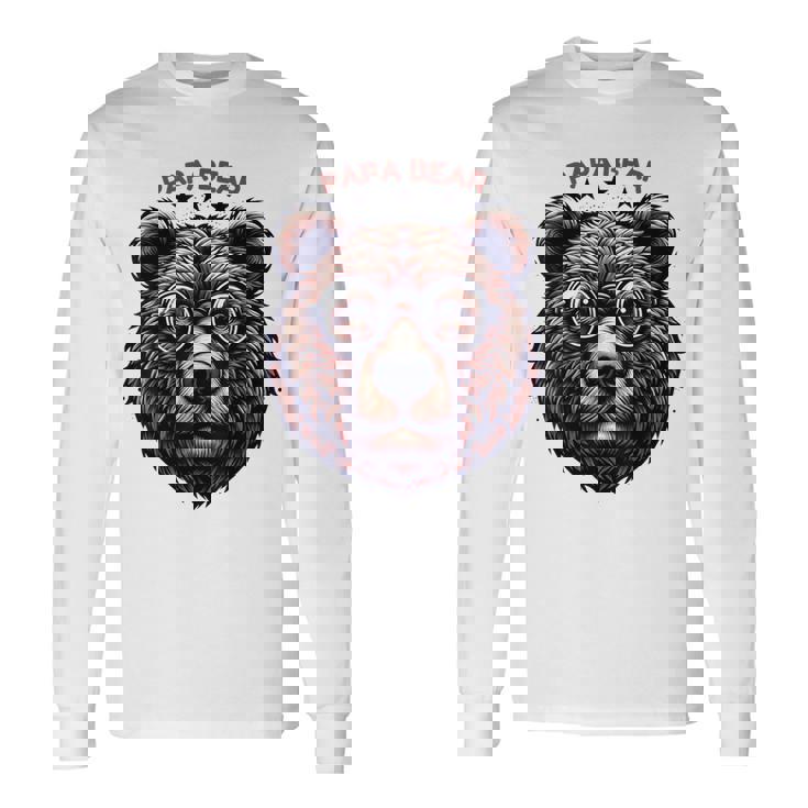 メンズ Papa Bear Face サングラス Papa Bear Lover 父の日 長袖Tシャツ