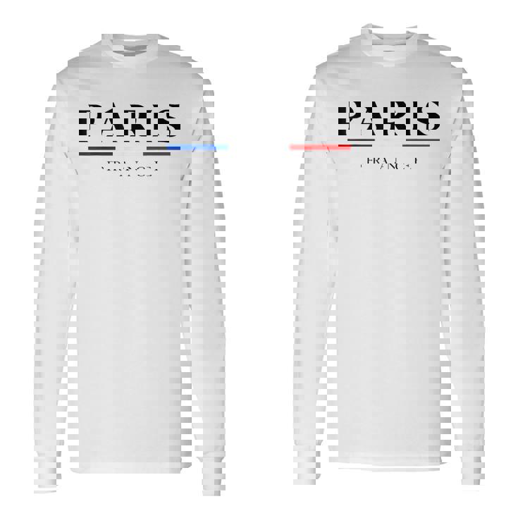 Paris With France Flag Novelty Graphic & Cool s 長袖Tシャツ