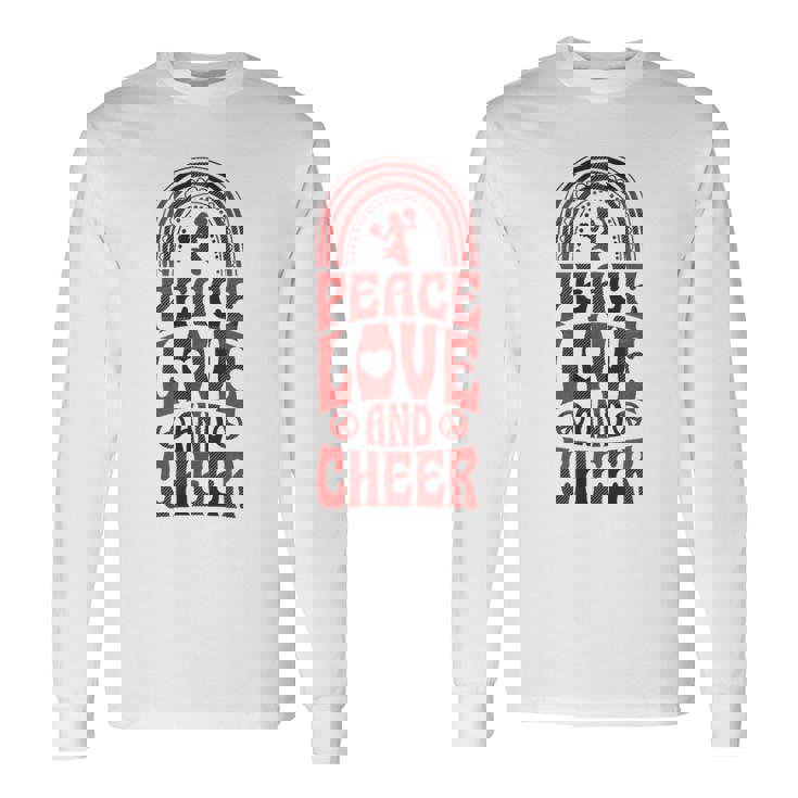 Peace Love And Cheer ボヘミアンレインボーチアリーダー 長袖Tシャツ