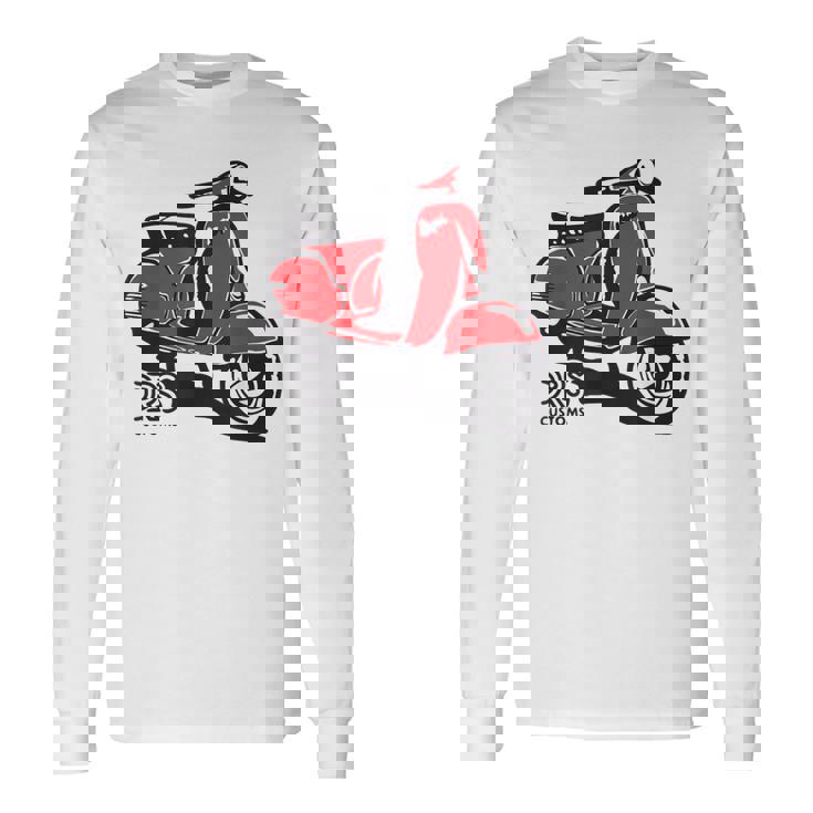 Piaggio クラシックスクーター イタリア製 ピンク 長袖Tシャツ