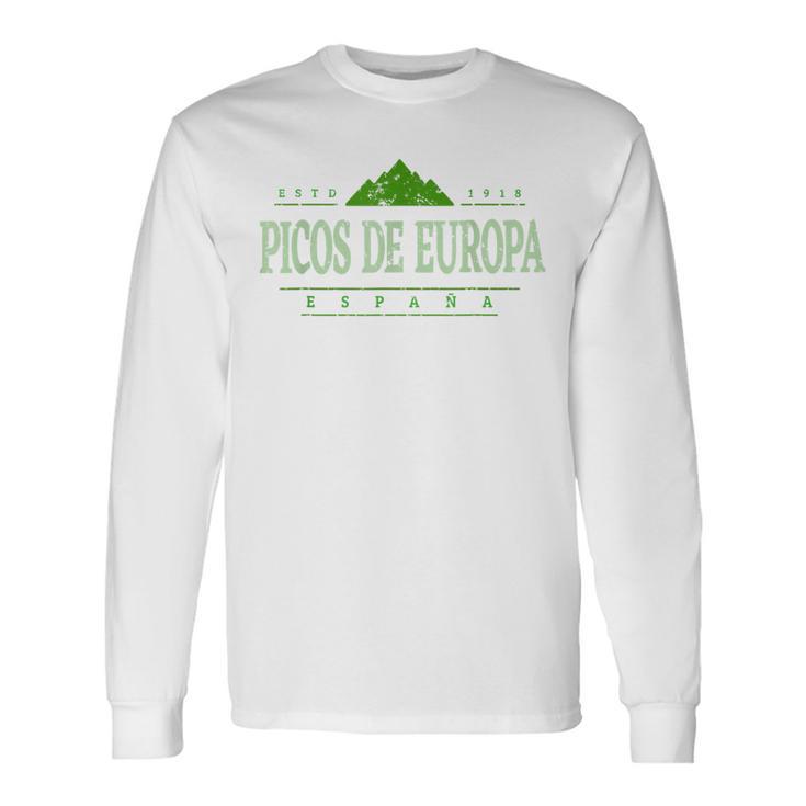 Picos De Europa España Retro Picos De Europa España Montaña Camiseta de manga larga