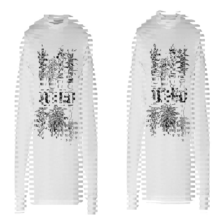 Pot Head 観葉植物 庭師 面白い 観葉植物 長袖Tシャツ