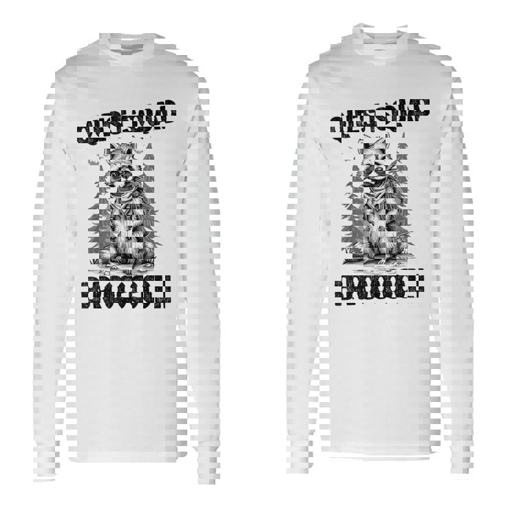 Questquad ブロッコリー 面白い 猫好き 長袖Tシャツ