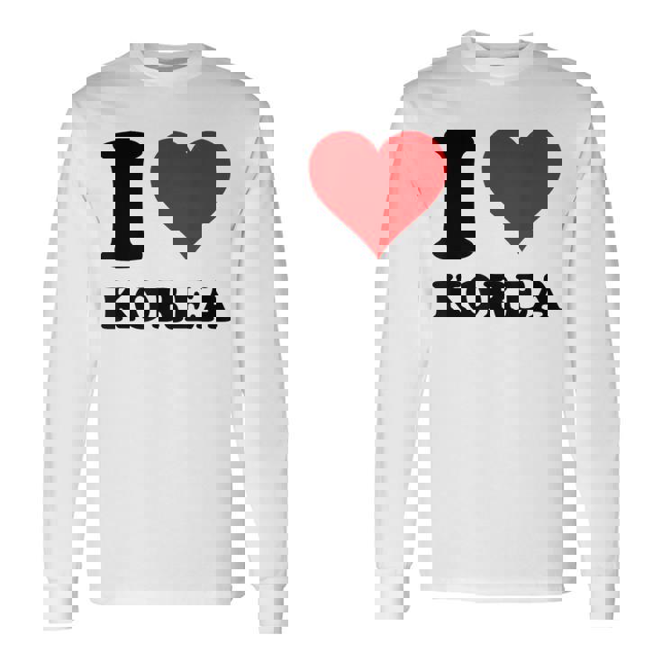 Red Heart I Love Korea 長袖Tシャツ ギフトのアイデア