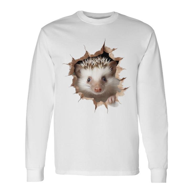 Retrato De Erizo Con Diseño De Animal Y Erizo Camiseta de manga larga