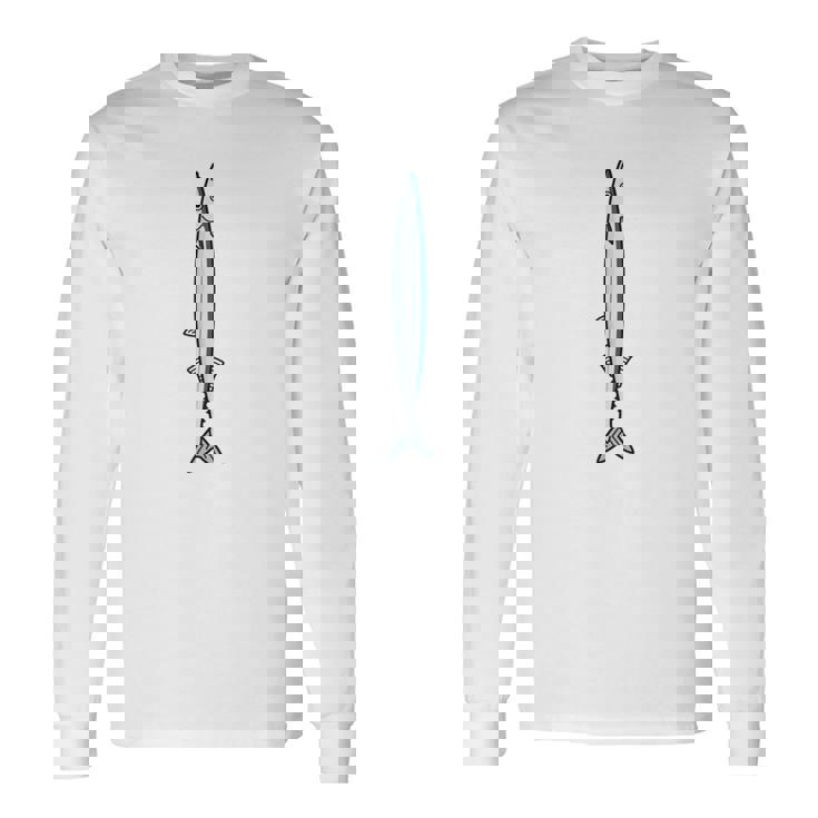 Sanma 秋刀魚 サンマ 魚好き 願掛け 釣り好き 海釣り 趣味 おもしろ 寿司ネタ 塩焼き 趣味釣り 船釣り 釣り 長袖tシャツ 長袖Tシャツ