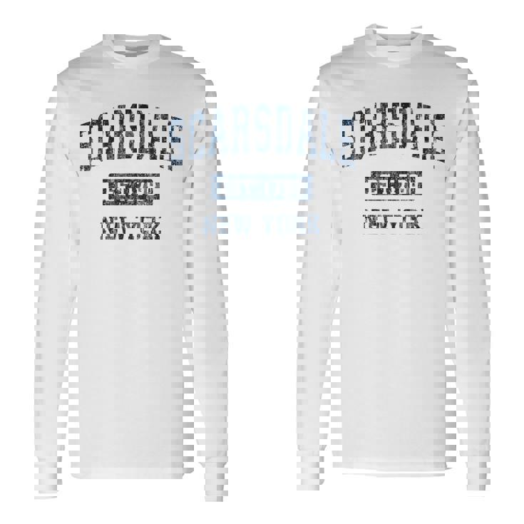 Scarsdale New York Ny ビンテージスポーツデザイン ネイビー 長袖Tシャツ