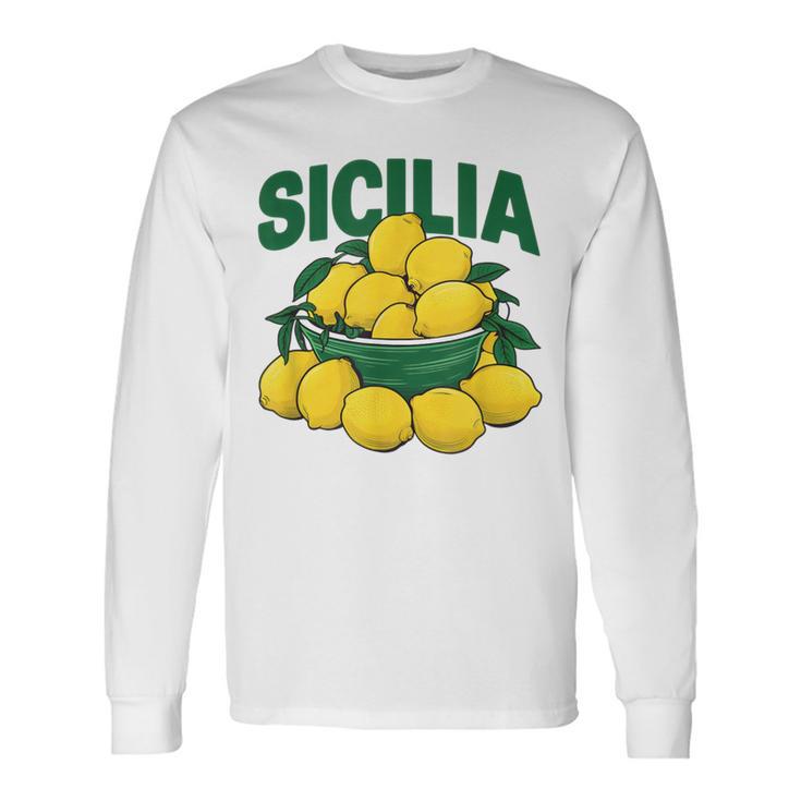 Sicile Italie Citrons Modeibrante T-shirt à manches longues