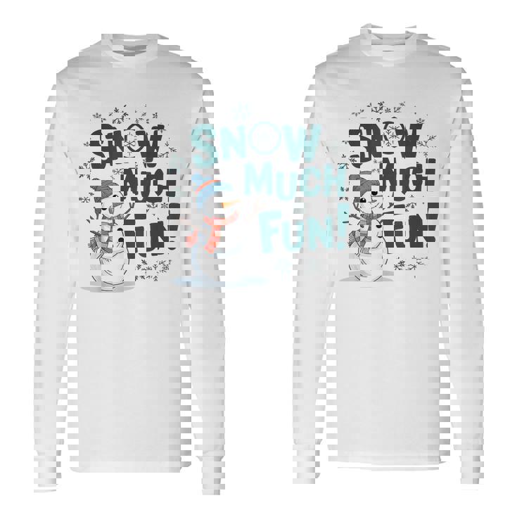 Snow Much Fun 冬 雪だるま おもしろい クリスマス キッズ レディース メンズ 長袖Tシャツ