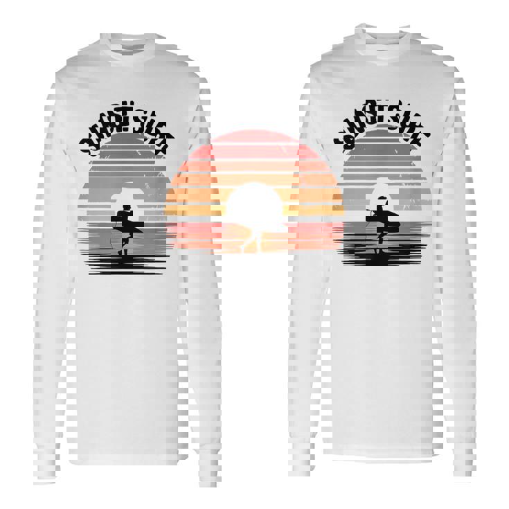 Sunseturf サーフボード ビンテージサーフィン サーファー用 長袖Tシャツ ギフトのアイデア