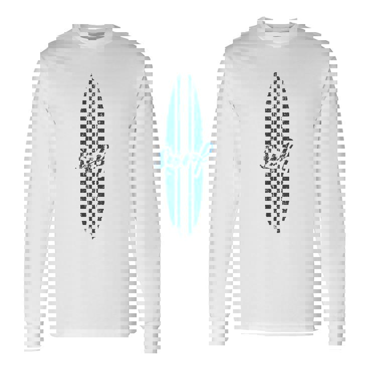 Surf サーフ サーフィン サーフボード サーファー波に乗る ヴィンテージ レトロ 長袖Tシャツ