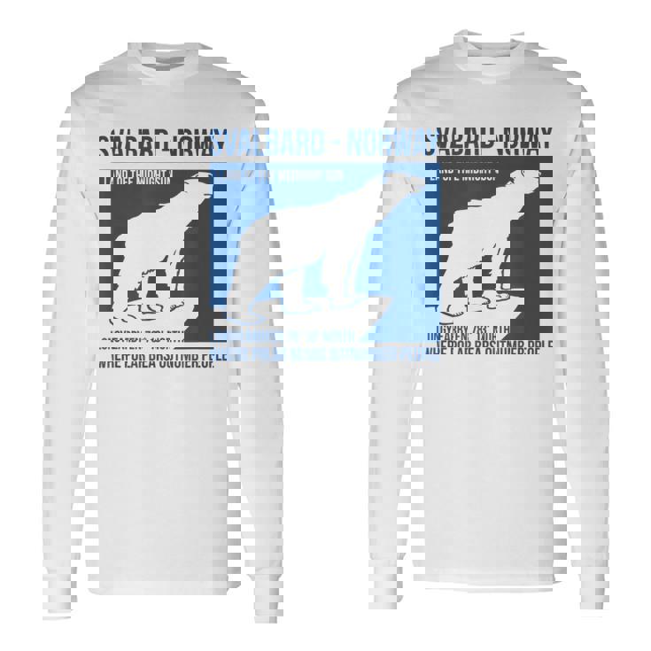 Svalbard ノルウェー ポーラーベア ロングイヤービーン スピッツベルゲン オーロラ 長袖Tシャツ