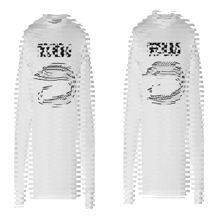 Tachiuo 太刀魚 タチウオス 魚好き 願掛け 釣り好き 海釣り 趣味 おもしろ 寿司ネタ 趣味釣り 船釣り 釣り 長袖Tシャツ