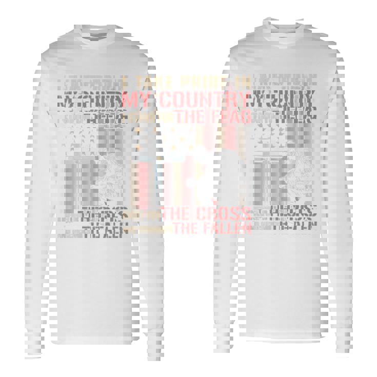 I Take Pride In My Country Itand For The Flag 裏面 長袖Tシャツ ギフトのアイデア