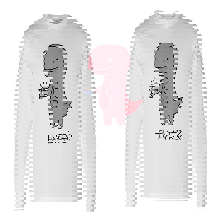 Tea Rex ユーモラスパン。 長袖Tシャツ