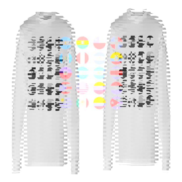 Todas Banderas Latinoamericanas Países Banderas Latinoamerica Camiseta de manga larga