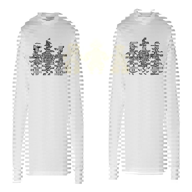 Tomodachi 土偶 縄文 時代 遮光器土偶 ハート形土偶 仮面の女神 宇宙人 はにわ かわいい シュール 長袖tシャツ 長袖Tシャツ