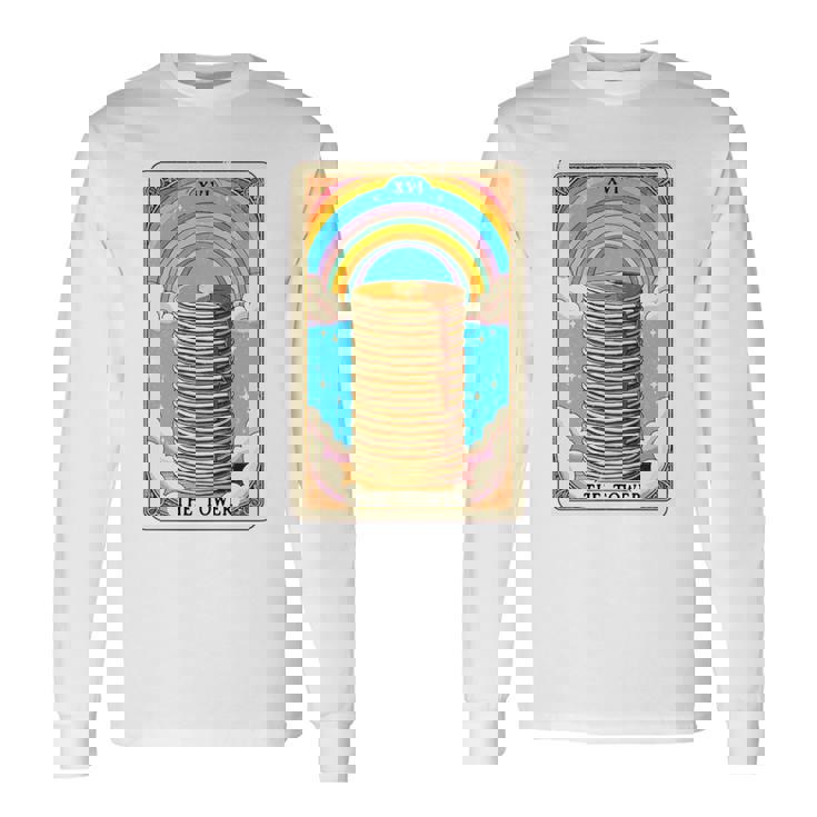 The Tower タロットカード パンケーキタワー 朝食愛好家 長袖tシャツ 長袖Tシャツ ギフトのアイデア