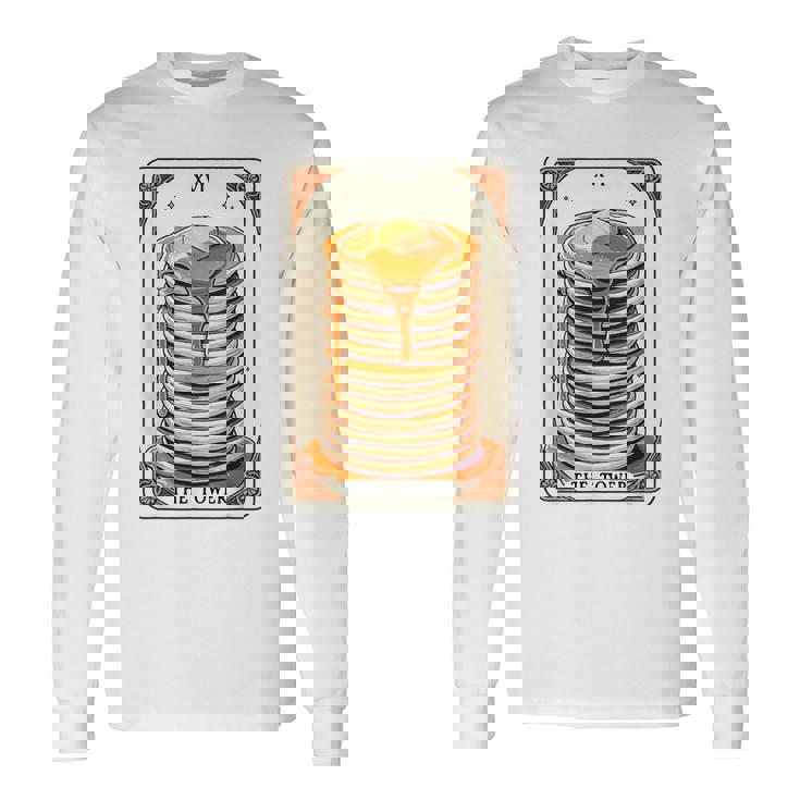 The Tower タロットカード パンケーキタワー 面白いパンケーキ 長袖Tシャツ