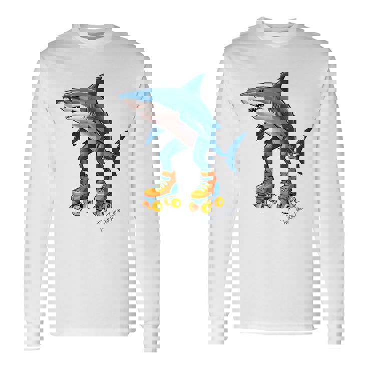 Tralalero Tralala ブレイン レッド ファニー サメ ミーム 長袖Tシャツ