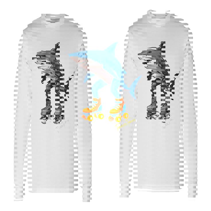 Tralalero Tralala ブレイン レッド ファニー サメ ミーム 長袖tシャツ 長袖Tシャツ