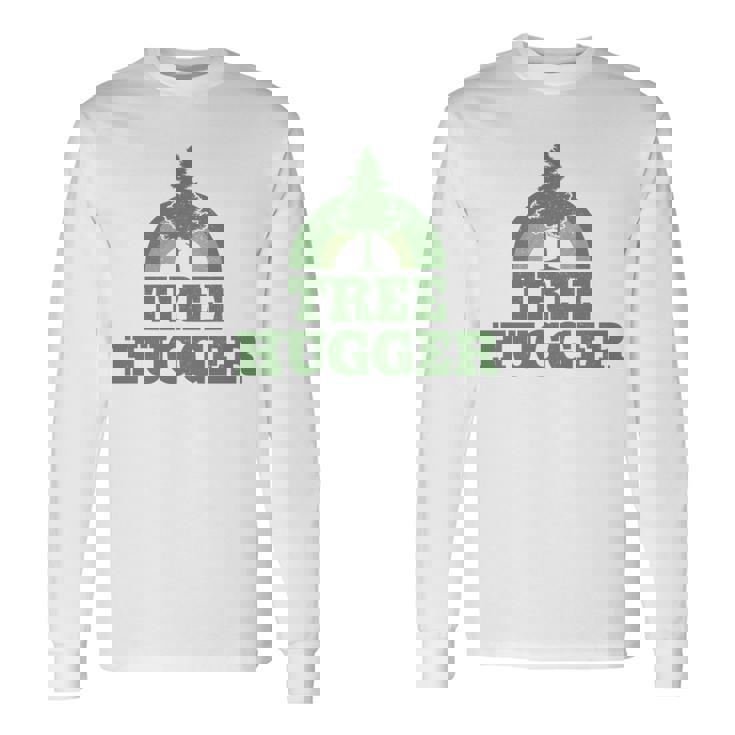 Tree Hugger 環境保護主義者 ヴィンテージ レトロ 自然愛好家 長袖tシャツ 長袖Tシャツ