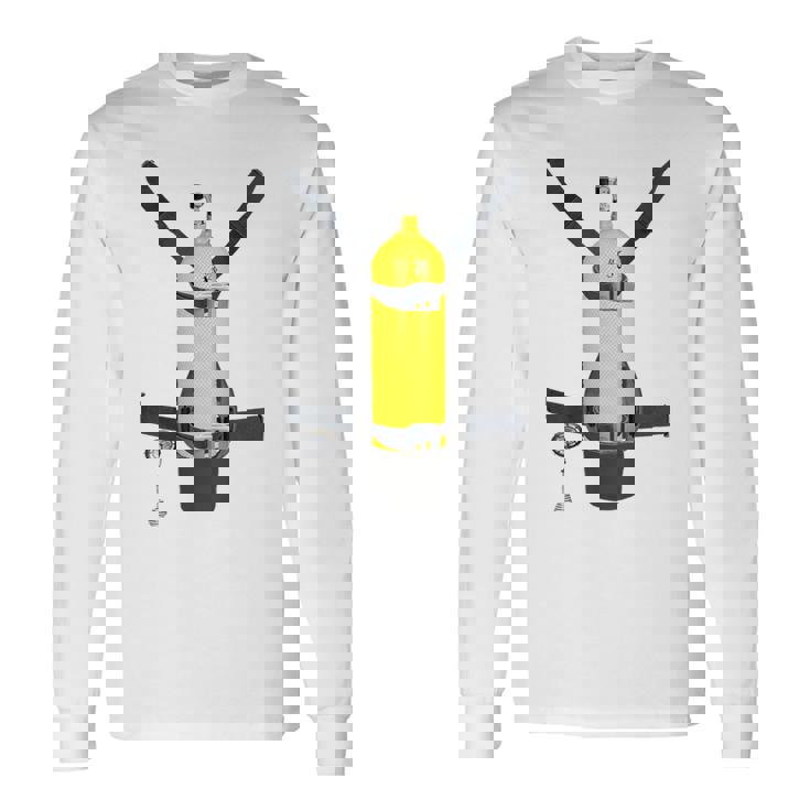 Trompe L'œil スキューバダイビングボトルバック 長袖Tシャツ