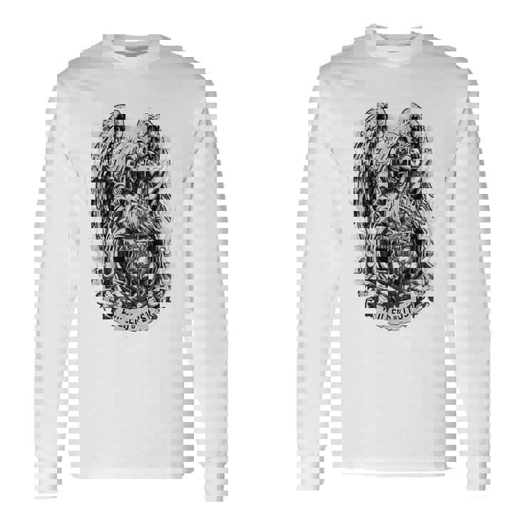 Tué Par Lust Grim Reaperkull Biker T-shirt à manches longues