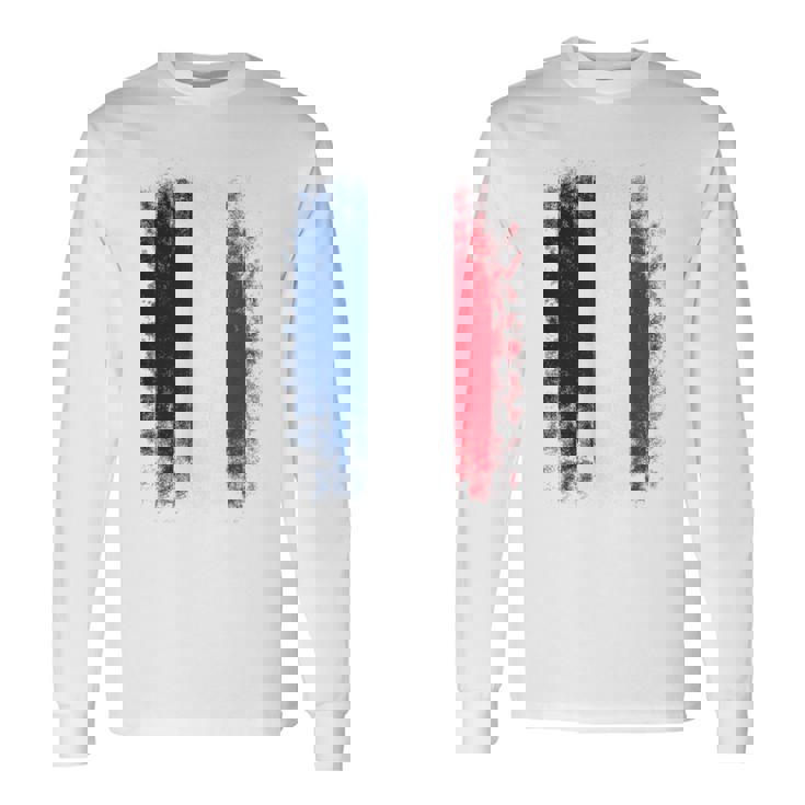 Vintage France Distressed Flag Illustration Graphic s 長袖Tシャツ