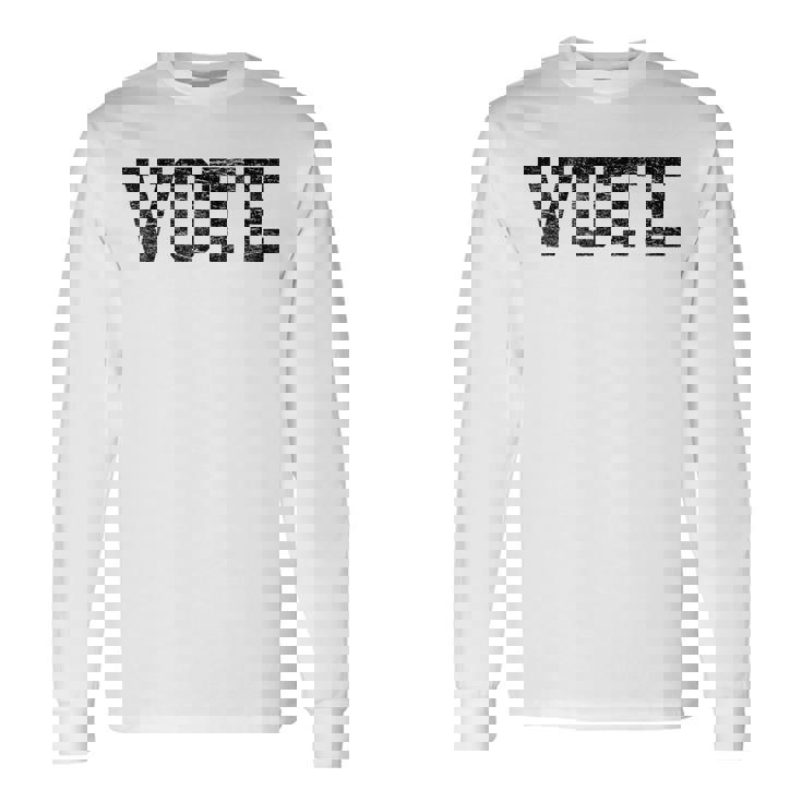 Vote レディース メンズ アンティーク調テキスト 2024 選挙 長袖Tシャツ