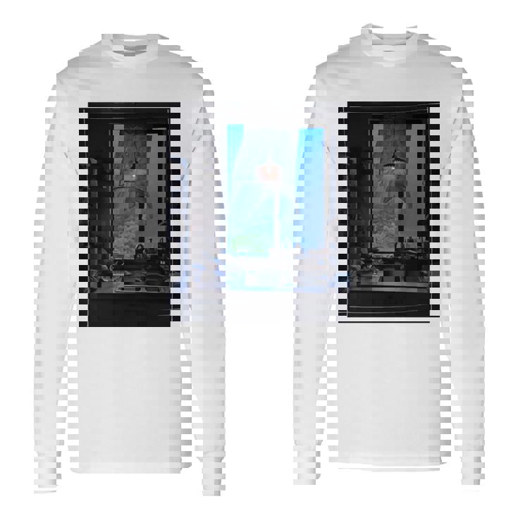 Window Light & Forestiew長袖フォトtシャツ 癒し・インテリア系アート-ユニセックスデザイン 長袖tシャツ 長袖Tシャツ