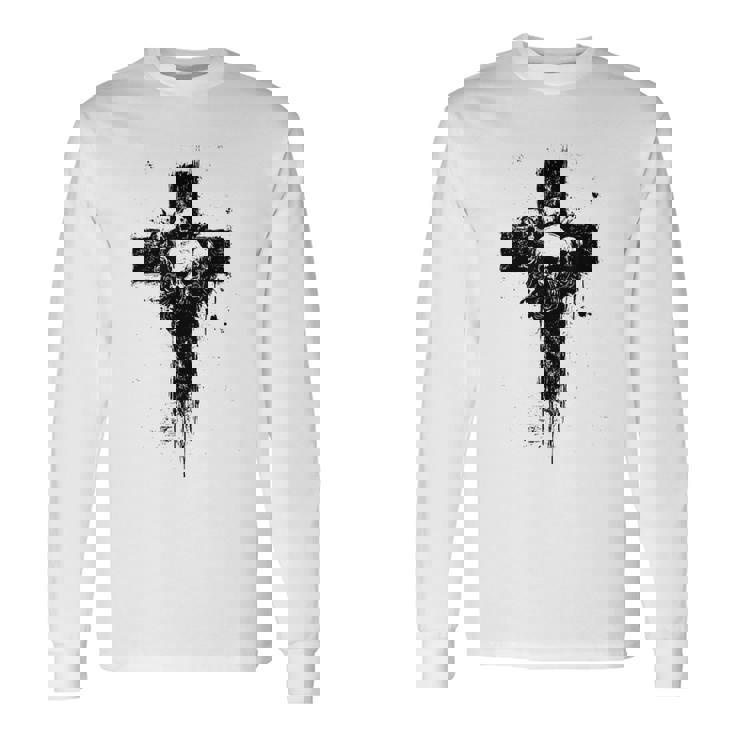 Witchyibes クロス ゴシック 美的 オカルトアート 長袖Tシャツ