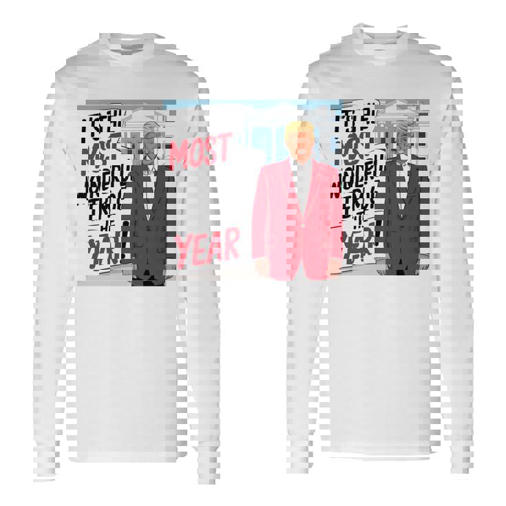 「今年一番素晴らしい言葉だ」トランプクリスマス 長袖tシャツ 長袖Tシャツ