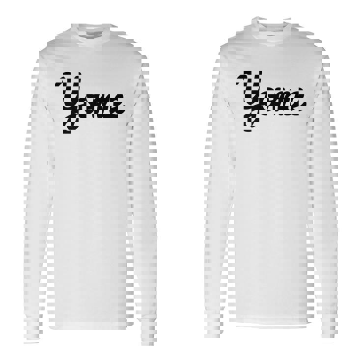 【Yome】嫁 よめ シンプル おしゃれ ローマ字 夫婦お揃い 結婚祝い カップル ペアルック おもしろ ペア 長袖Tシャツ