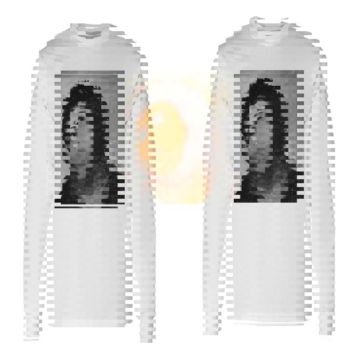 【キリスト画】おばあさんが勝手に修復した教会の壁画が人気爆発 長袖tシャツ 長袖Tシャツ