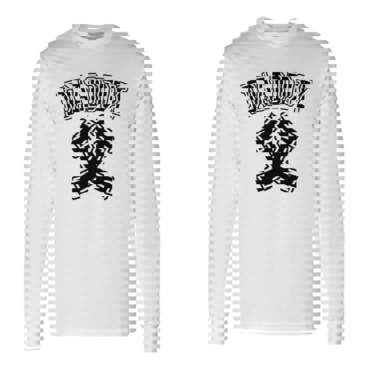 【バックプリント・背中側】お父さん Daddy 父親 パパ《チームユニフォーム風》父の日 面白い 長袖tシャツ 長袖Tシャツ ギフトのアイデア