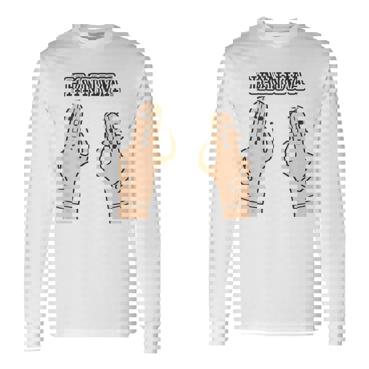 【バックプリント・背中側】ハニワ 埴輪 Haniwa『はろー』【踊る埴輪 男女】歴史土器 シンプル かわいい イラスト 長袖Tシャツ