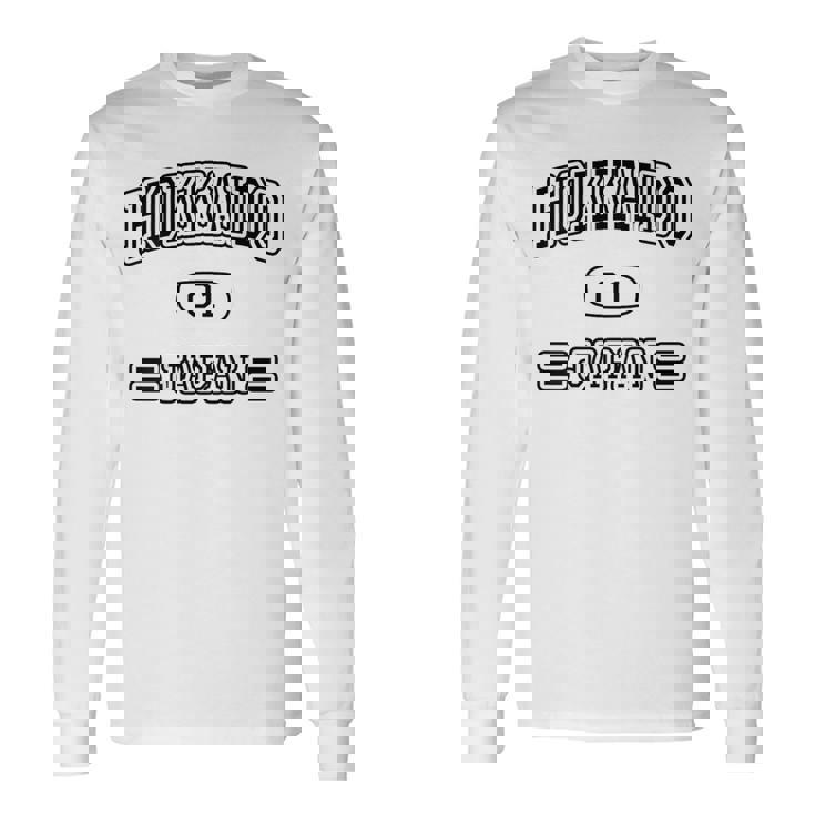 【バックプリント・背中側】北海道 Hokkaido【ユニフォーム風】Jimo-T ジモティ お土産 面白い 長袖Tシャツ