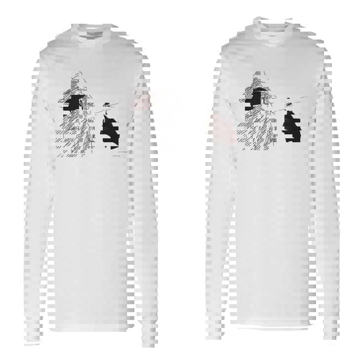 【映画】クレヨンしんちゃん 嵐を呼ぶ 夕陽のカスカベボーイズ コミックタッチ モノクロ 長袖Tシャツ