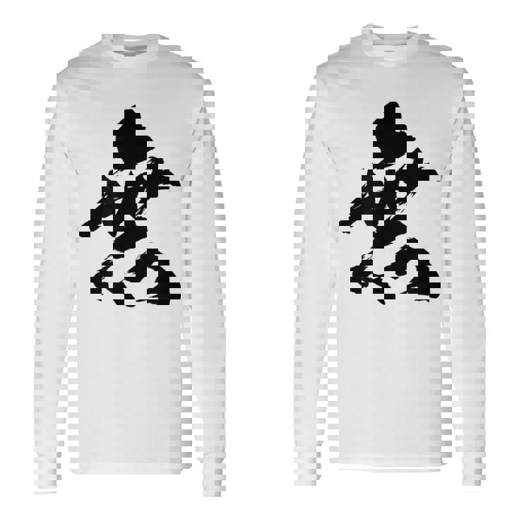 【無】一文字 漢字 日本語 毛筆 書道 筆文字 言葉 和柄 日本 かっこいい お土産 海外 おもしろ 面白い 文字入り 長袖Tシャツ